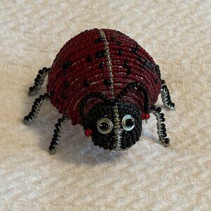 Bead and Wire Ladybug Sculpture
